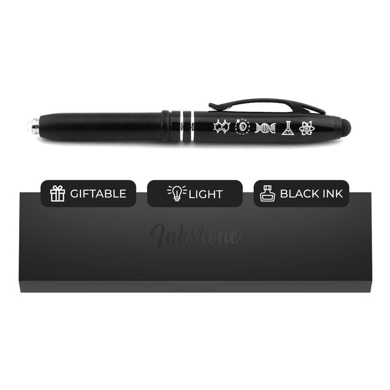 Inkstone Symbols of Science - Black Pens with Stylus Tips for Touchscreen, Fine Point Smooth Writing Pens, Inspirational Gifts for Teachers, Journaling, School and Graduation - Image 1